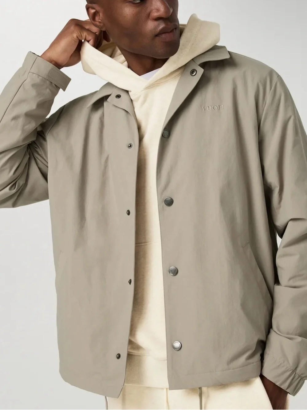 Vuori Men's Taupe Coach Windbreaker Jacket